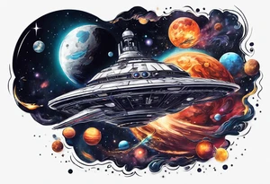 The name Drew space theme tattoo idea