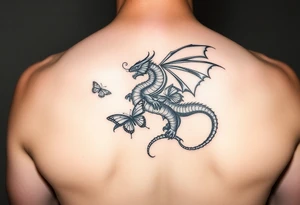 dragon made of butterflies tattoo idea