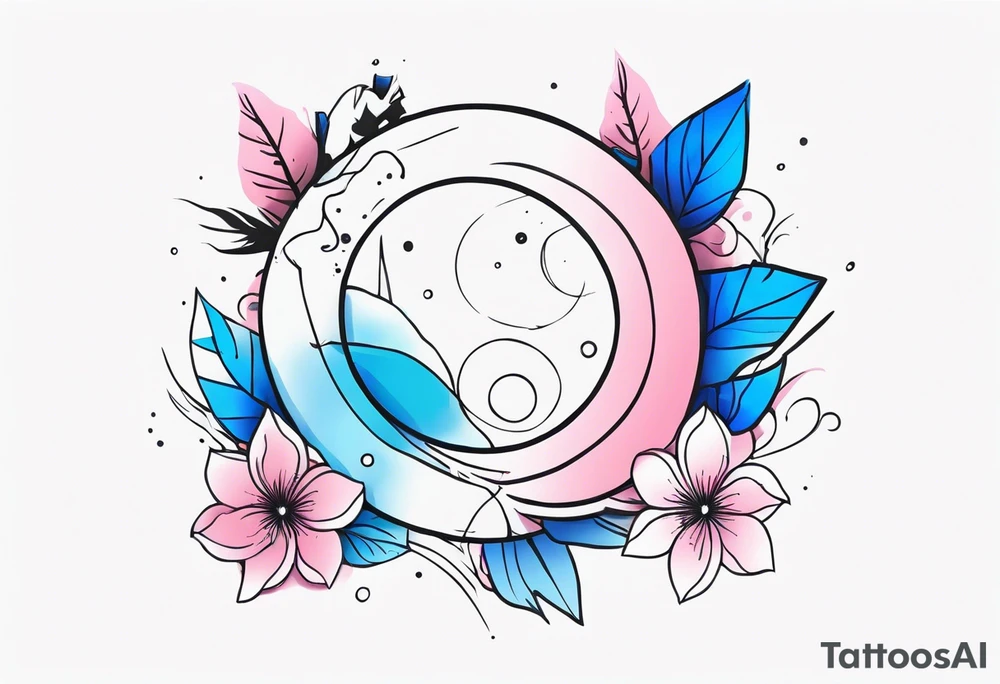 My free Universal pink and blue tattoo idea