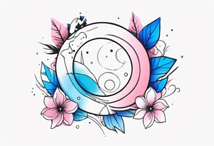 My free Universal pink and blue tattoo idea