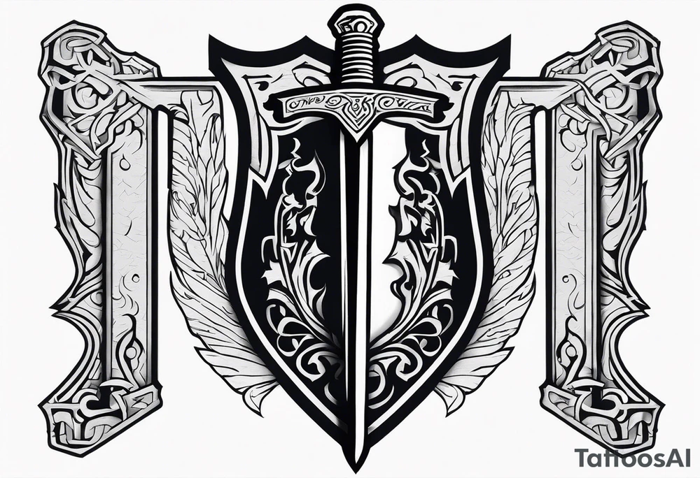 Valhalla sword shield gates tattoo idea