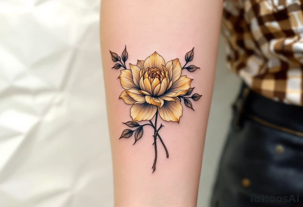 golden flower from tangled the disney movie tattoo idea