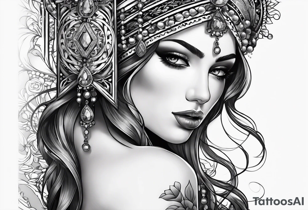 rosary with beads
 on forearm tattoo idea