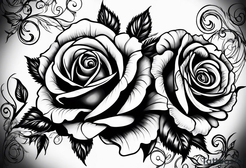 two violets and a rose tattoo idea