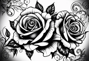 two violets and a rose tattoo idea