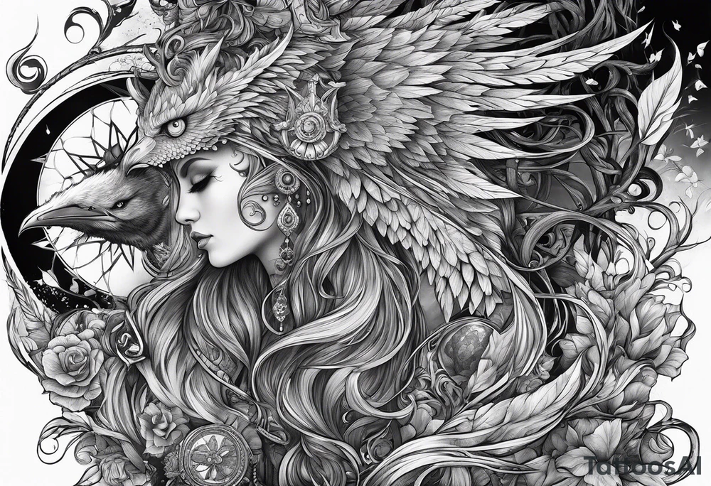 Books with fantasy creatures tattoo idea