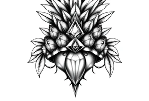 Pineapple Pubic crown diamond vagina and anus tattoo idea