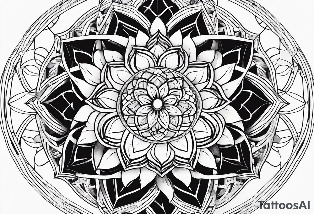 Linear minimalistic flower of life, tattoo idea