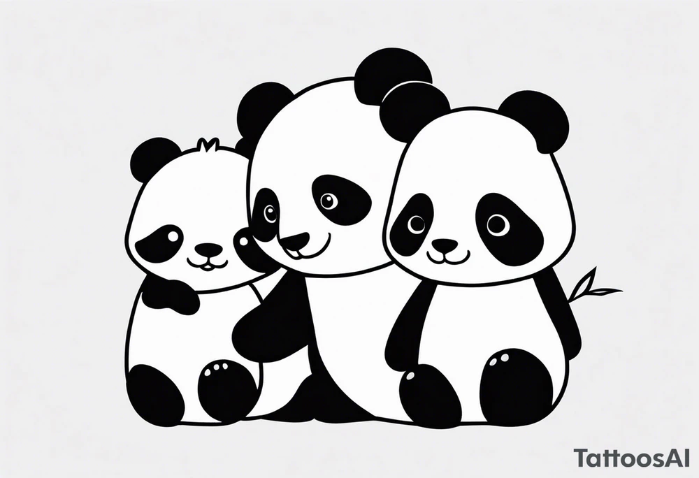 cute panda pair tattoo idea