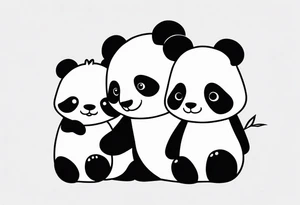 cute panda pair tattoo idea