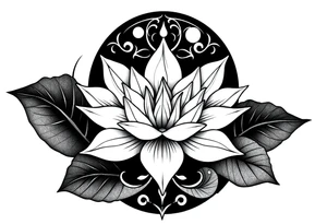 Water lily, earth, air, fire, water, tree, wiccan tattoo idea