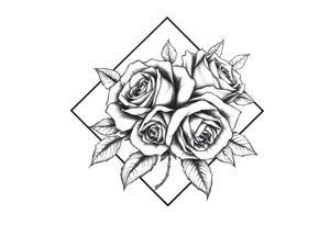 Roses inside of a diamond shape tattoo idea