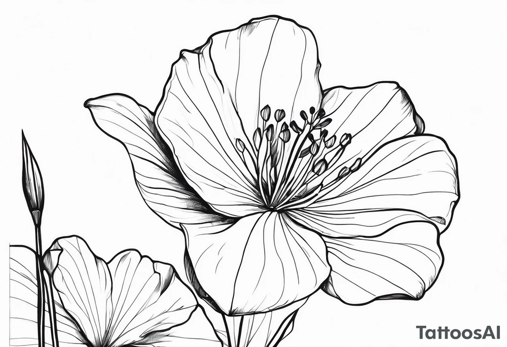 Platycodon grandiflorus with leaf and stalk tattoo idea Platycodon grandiflorus with leaf and stalk tattoo idea
