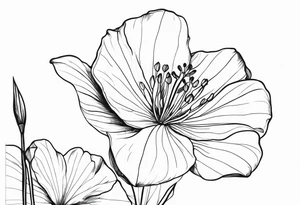 Platycodon grandiflorus with leaf and stalk tattoo idea
