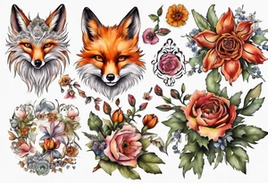 Eulenfuchs blume des lebens tattoo idea
