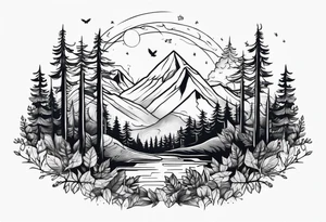 Wild forest for a chest tattoo tattoo idea