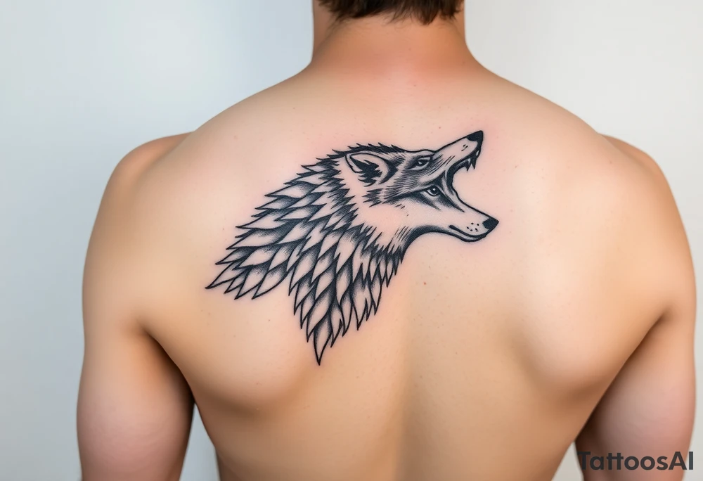 Simple wolf tattoo idea