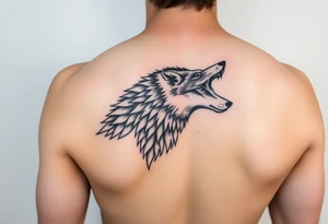Simple wolf tattoo idea