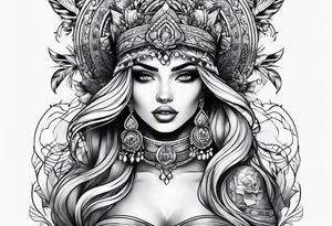 Woman in bikini tattoo idea