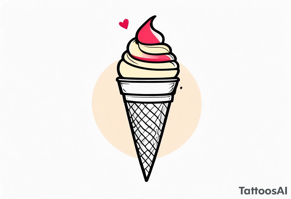 ice cream cone with small heart on it somewhere. tattoo idea