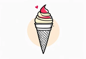 ice cream cone with small heart on it somewhere. tattoo idea
