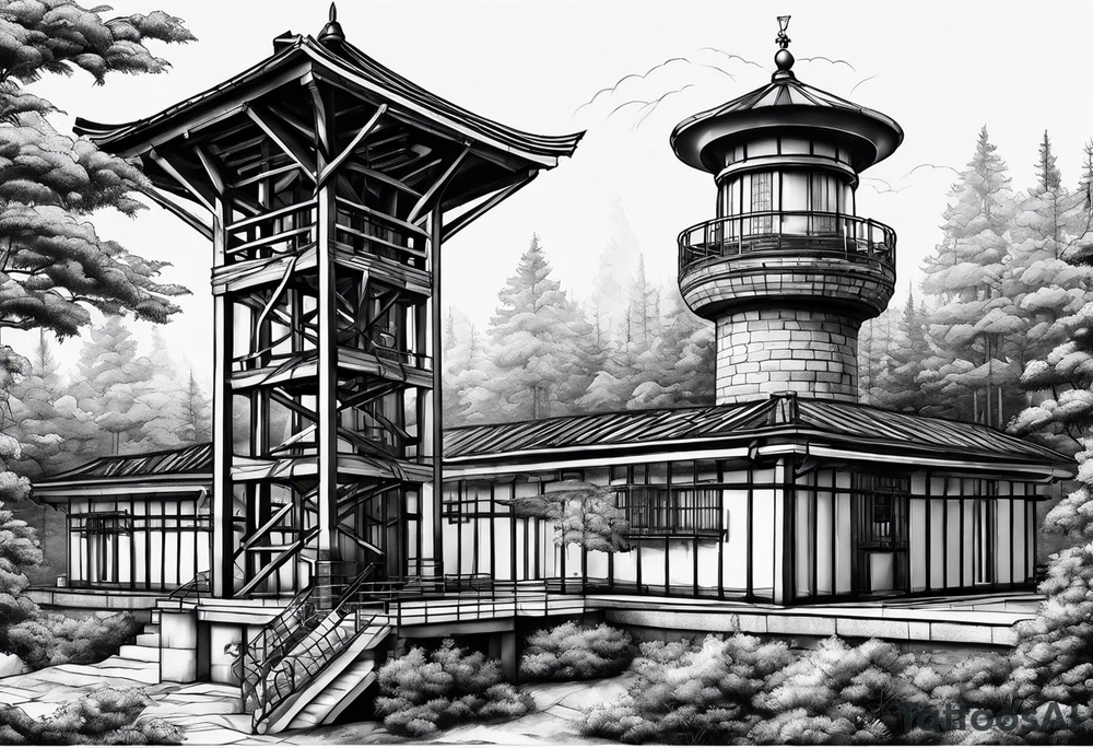 Prison observation tower tattoo idea