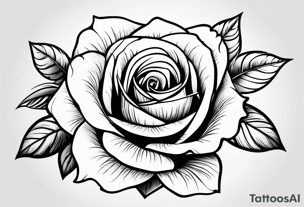 Roses line work for thigh tattoo idea