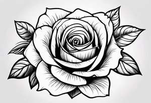 Roses line work for thigh tattoo idea
