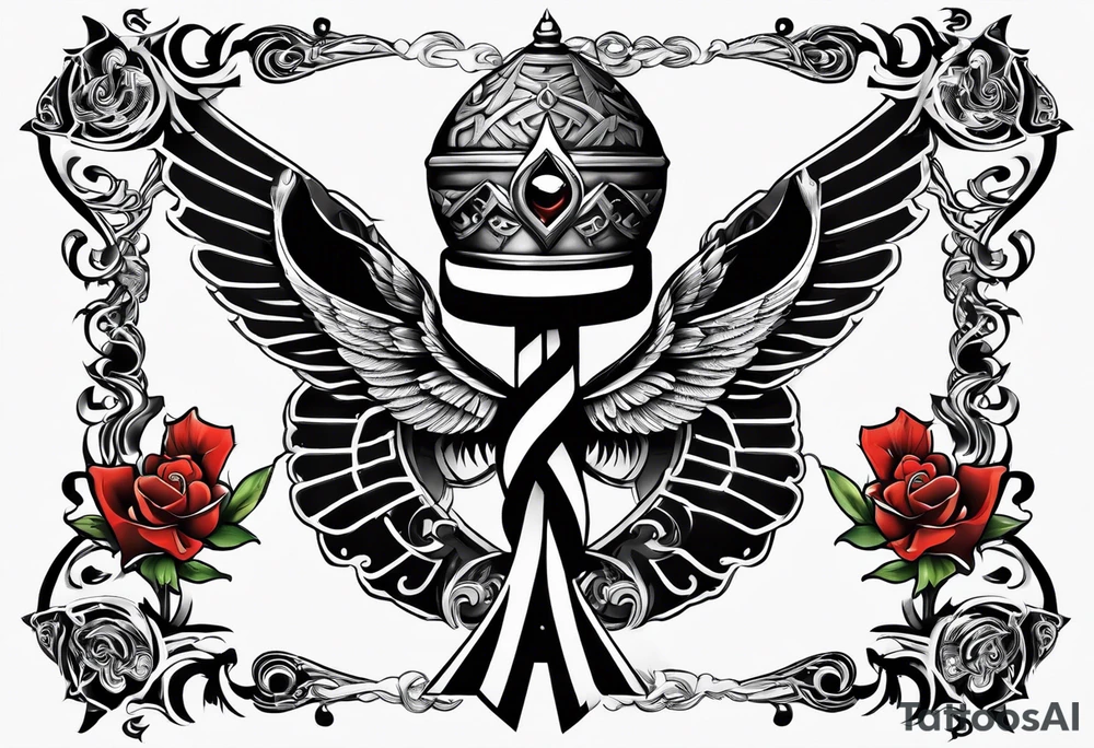 Ankh that looks like twisted metal tattoo idea