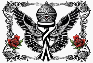 Ankh that looks like twisted metal tattoo idea