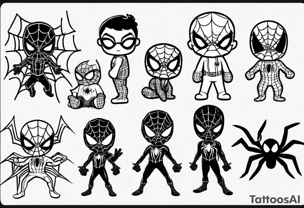 Black toddler as Spider-Man tattoo idea