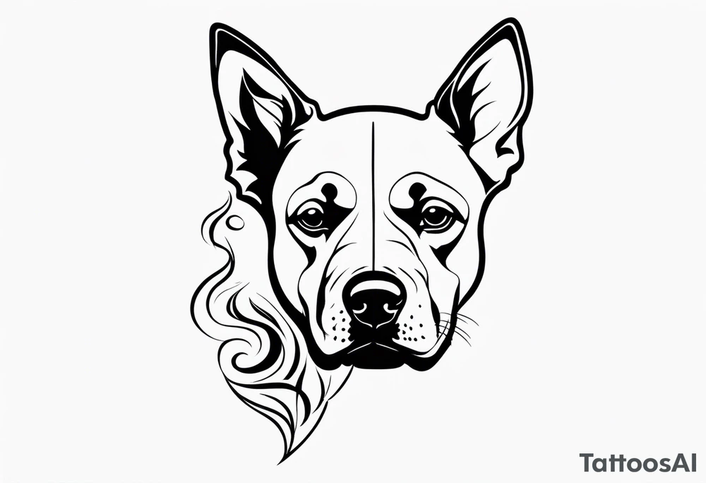 sketch dog smoking joint tattoo idea