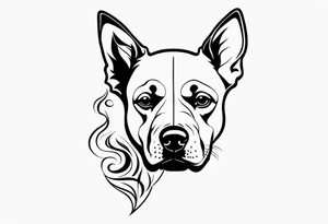 sketch dog smoking joint tattoo idea