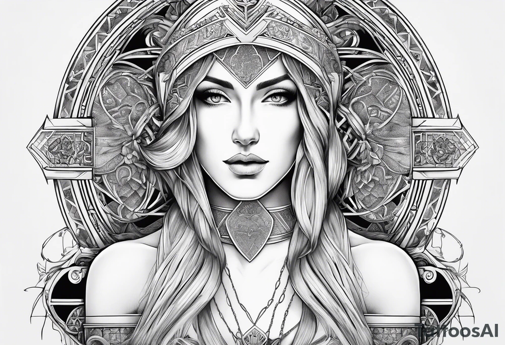 da Vinci virtuvian man with sexy female tattoo idea