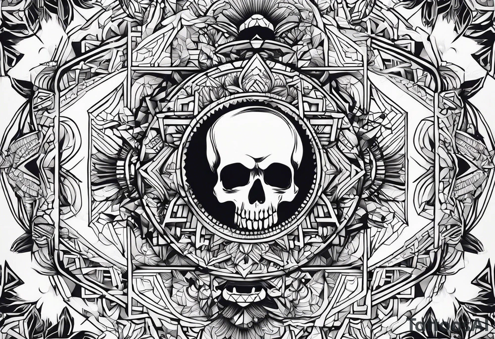 рукав в стиле геометрия tattoo idea