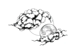 The cloud sway across the sun and the moon tattoo idea