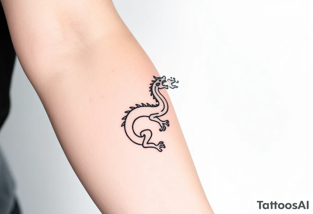 dragon breathing fire tattoo idea