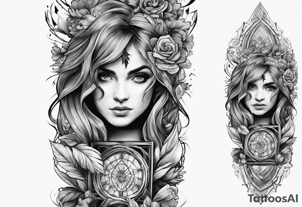 Harry Potter arm sleeve magic tattoo idea