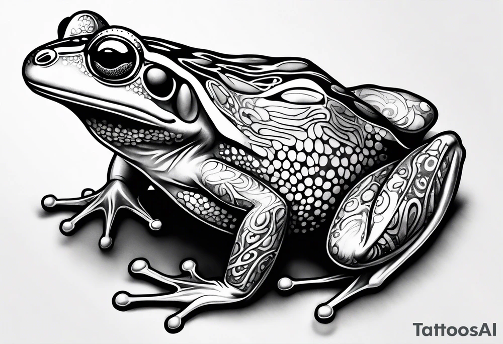 a psychedelic frog tattoo idea