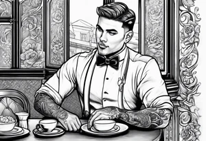 Part time student restaurant Waiter tattoo idea