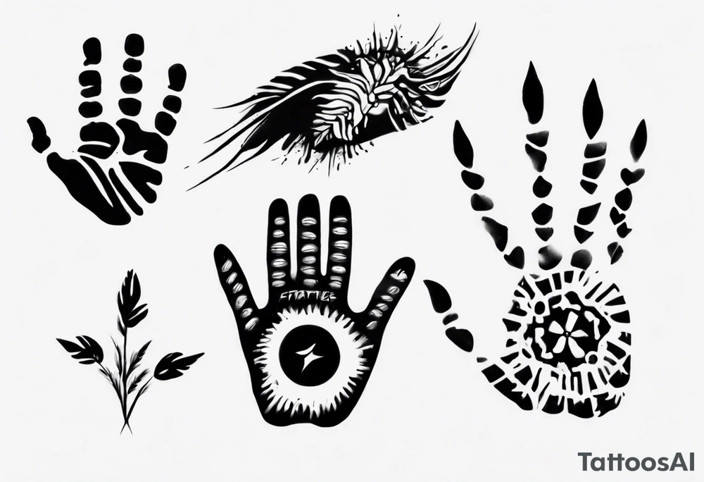 Everything is Quiet Now inside Handprint tattoo idea