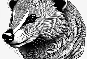 A badger in fractals tattoo idea