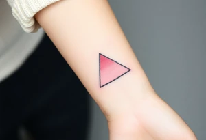A pink triangle (upsidedown), with very small black lining and upside down. Just the colour pink. No shapes. Just the colour pink in a gradient filling the triangle tattoo idea