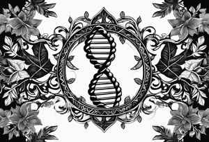 DNA helix made from root.
add leaf
hands tattoo idea