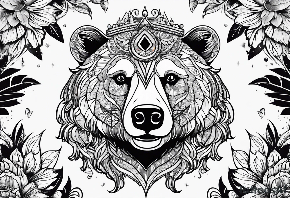 a psychedelic Bear tattoo idea