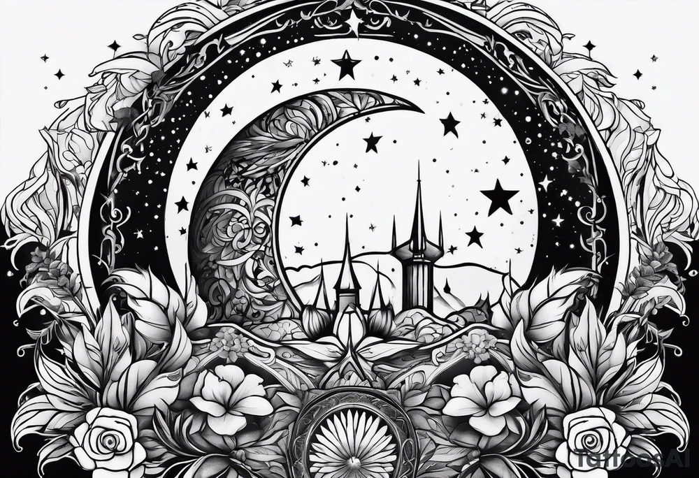 sacred moon tattoo idea