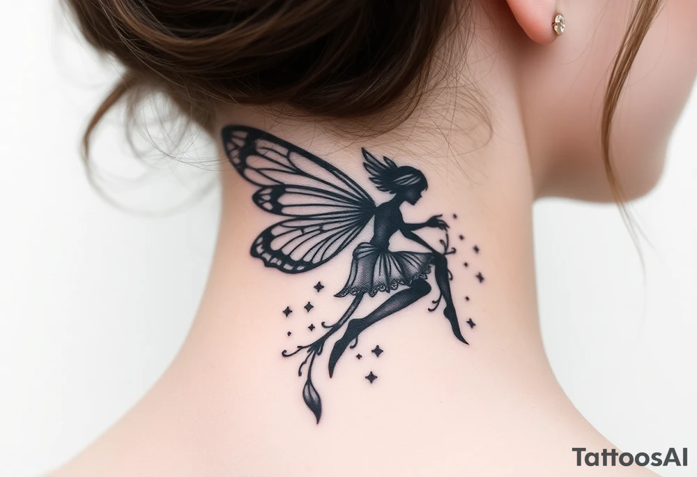 Black fairy tattoo idea