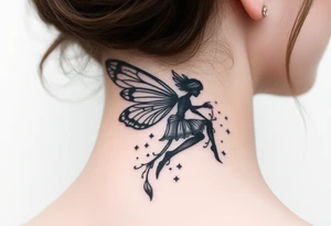 Black fairy tattoo idea