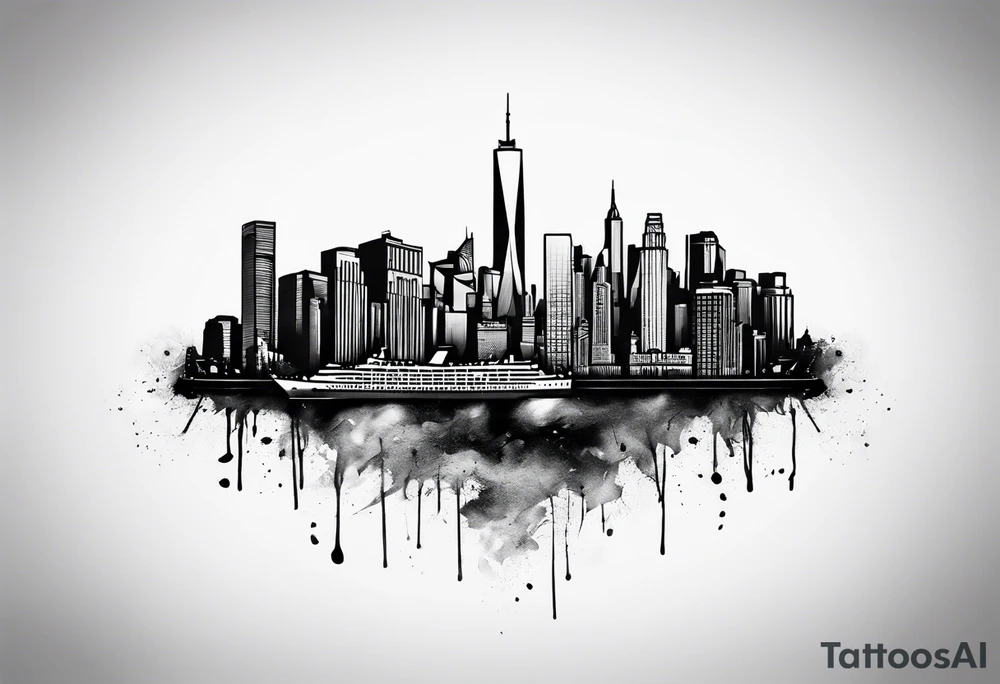 standing in the distance from NYC skyline tattoo idea