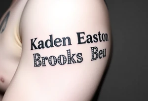 Kaden Easton Brooks Beau made into a crossword puzzle tattoo idea